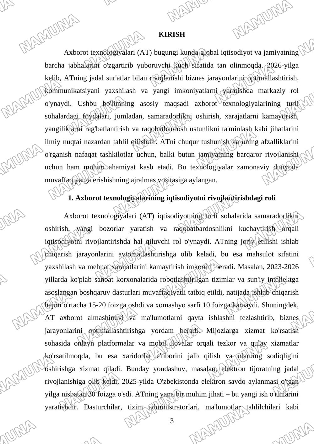 Benefits of Information Technology — referat, 3-varaq