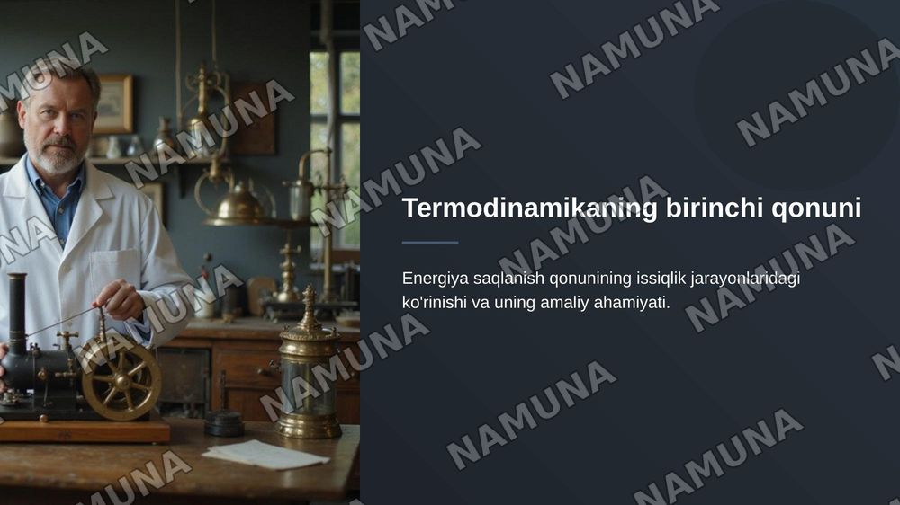 termodinamikaning birinchi qonuni — zamonaviy taqdimot, 1-slayd