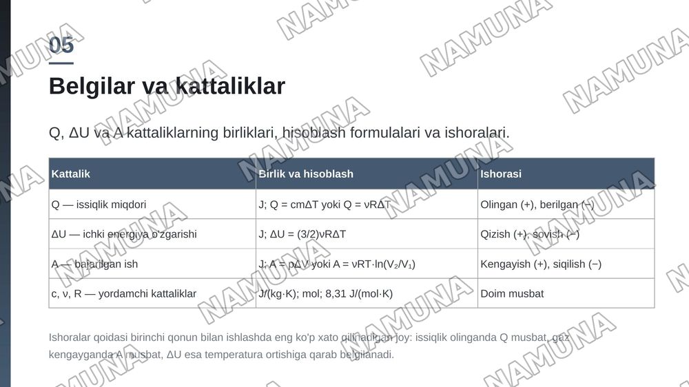 termodinamikaning birinchi qonuni — zamonaviy taqdimot, 6-slayd