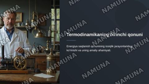 termodinamikaning birinchi qonuni — zamonaviy taqdimot