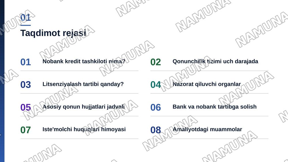 Nobank kredit tashkilotlari faoliyatini tartibga soluvchi qonun hujjatlari qaysilar? — zamonaviy taqdimot, 2-slayd