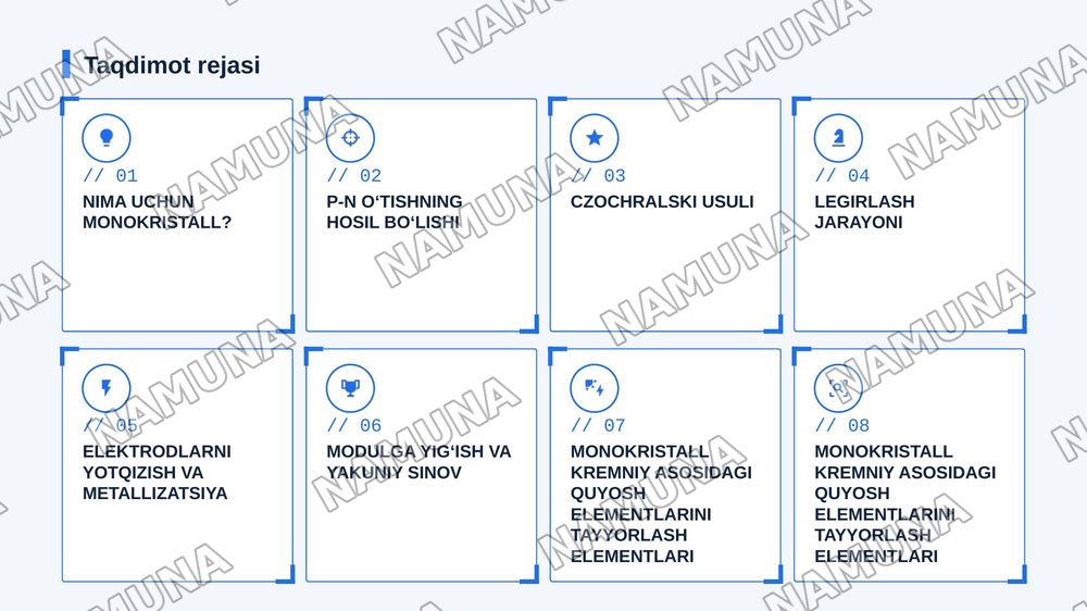 Monokristall kremniy asosidagi quyosh elementlarini tayyorlash elementlari — zamonaviy taqdimot, 2-slayd