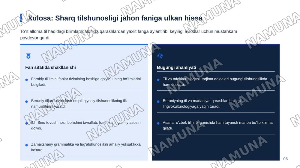 A.N.Forobiy, A.R.Beruniy,IBn Sino, M.Zamaxshariylarning tilshunoslikka qoshgan hissalari. — zamonaviy taqdimot, 7-slayd