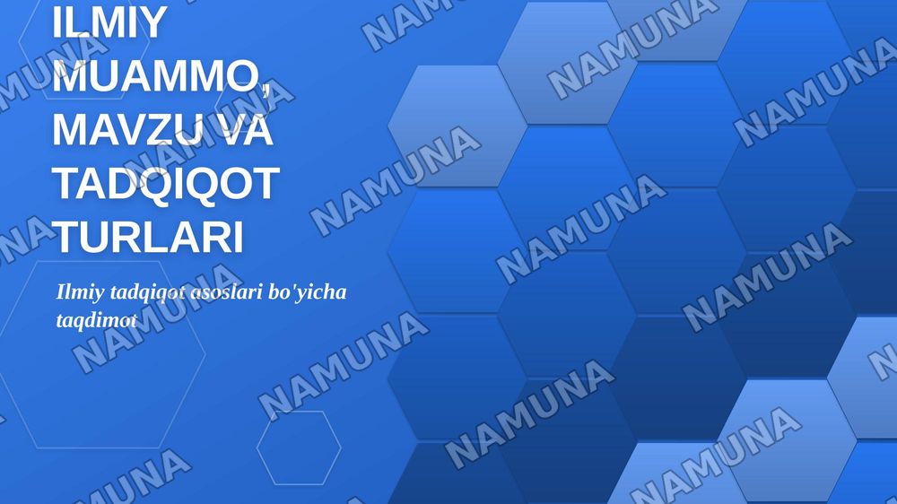 Ilmiy muammo. Ilmiy mavzu va uni tanlash. Ilmiy tadqiqot ishlarining turlari. — zamonaviy taqdimot, 1-slayd