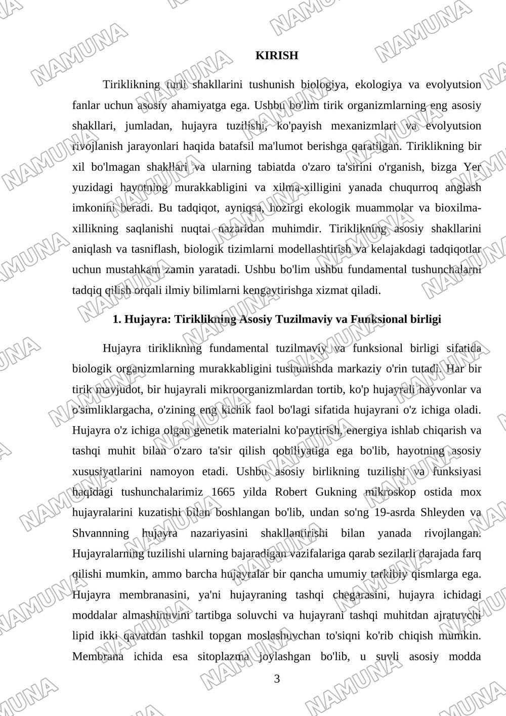 Tiriklikning asosiy shakillari — mustaqil ish, 3-varaq
