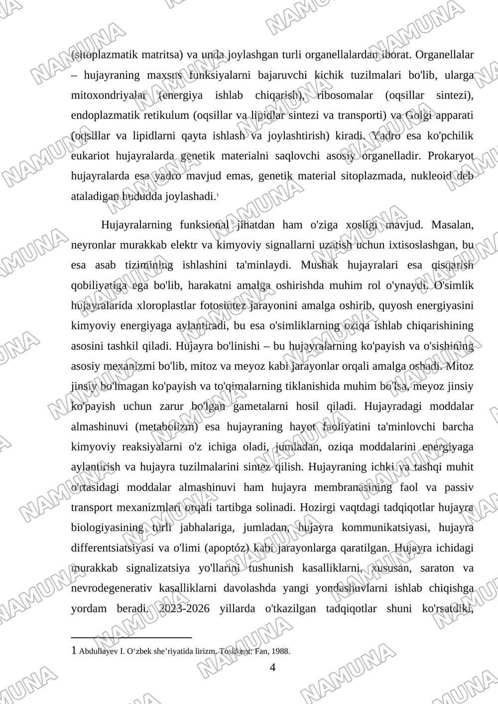 Tiriklikning asosiy shakillari — mustaqil ish, 4-varaq
