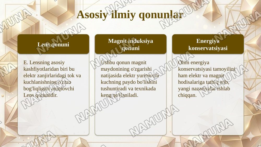 E. Lens olimning avtobiografiyasi va yaratgan qonunlari va qurilmalari — taqdimot, 6-slayd