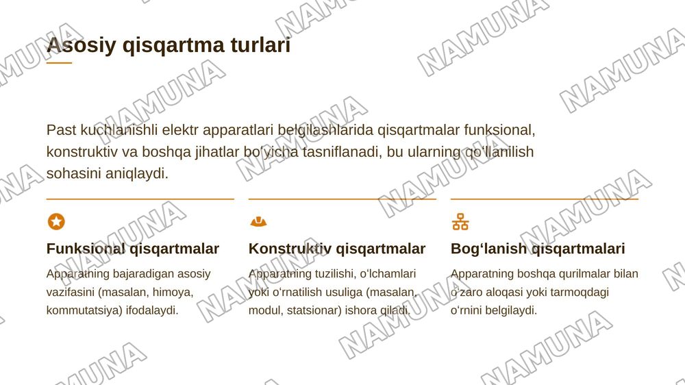 Past kuchlanishli elektr apparatlarini belgilashdagi qisqartmalar — zamonaviy taqdimot, 7-slayd