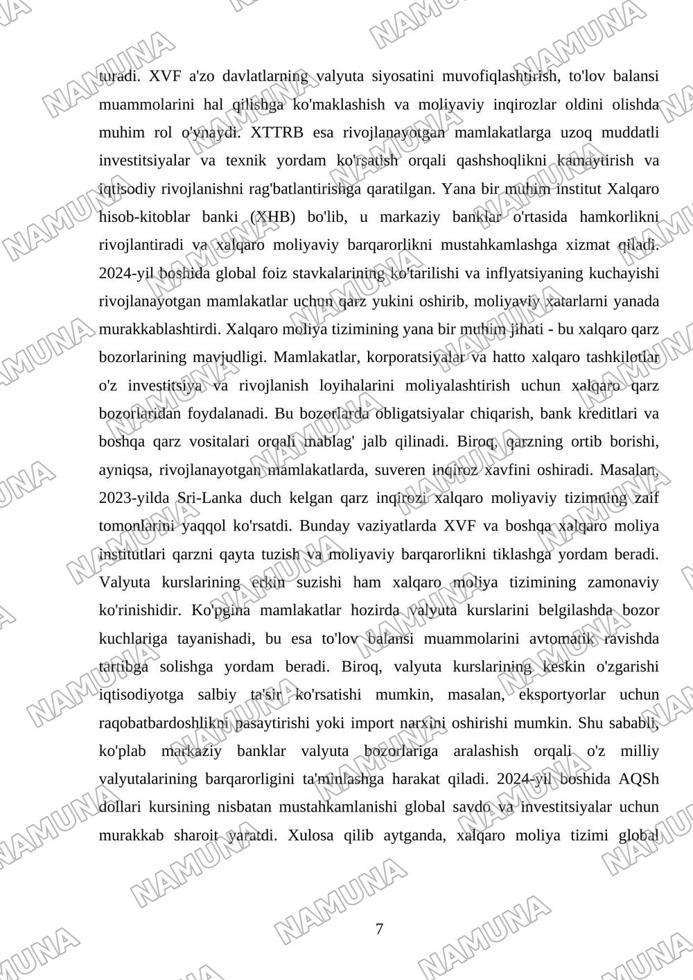 Jahon iqtisodiyoti va halqaro iqtisodiy munosabatlar — referat, 7-varaq