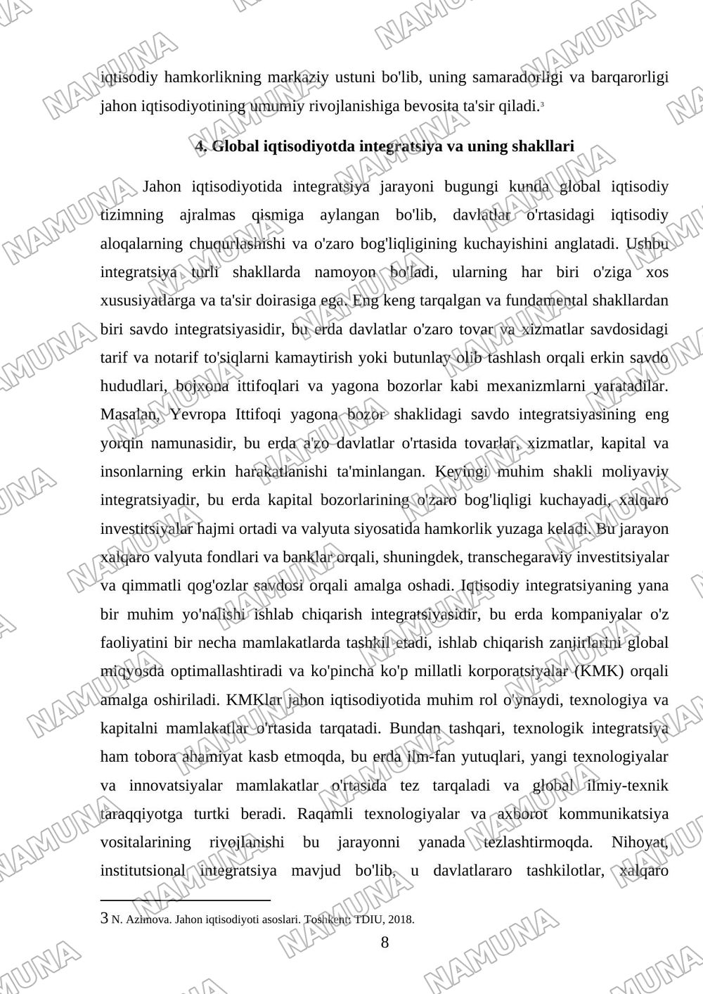 Jahon iqtisodiyoti va halqaro iqtisodiy munosabatlar — referat, 8-varaq