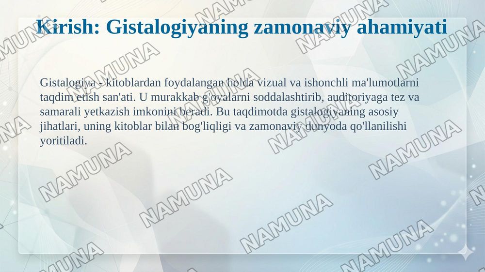 Gistalogiya — taqdimot, 3-slayd