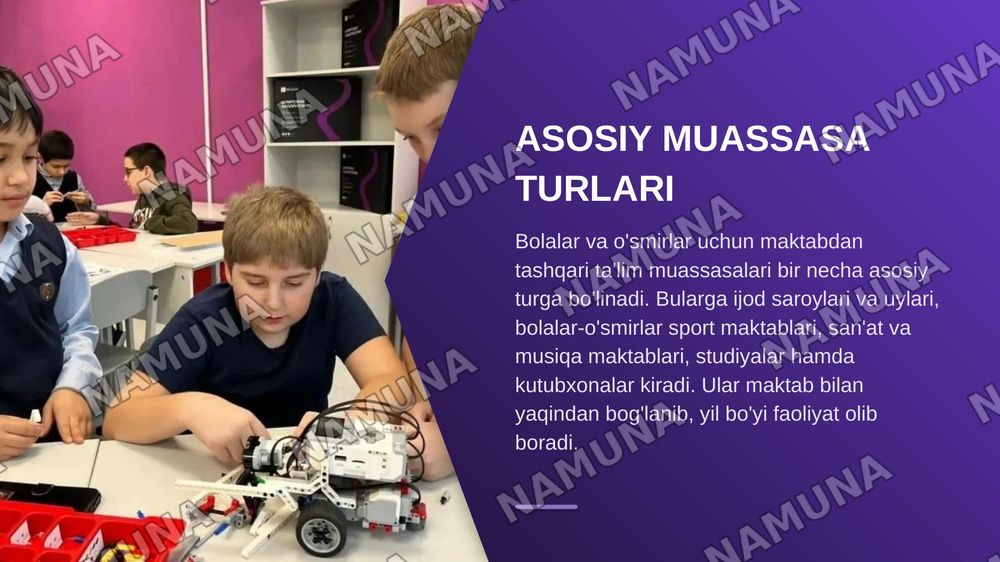 Maktabdan tashqari taʼlim muassasalari — zamonaviy taqdimot, 5-slayd