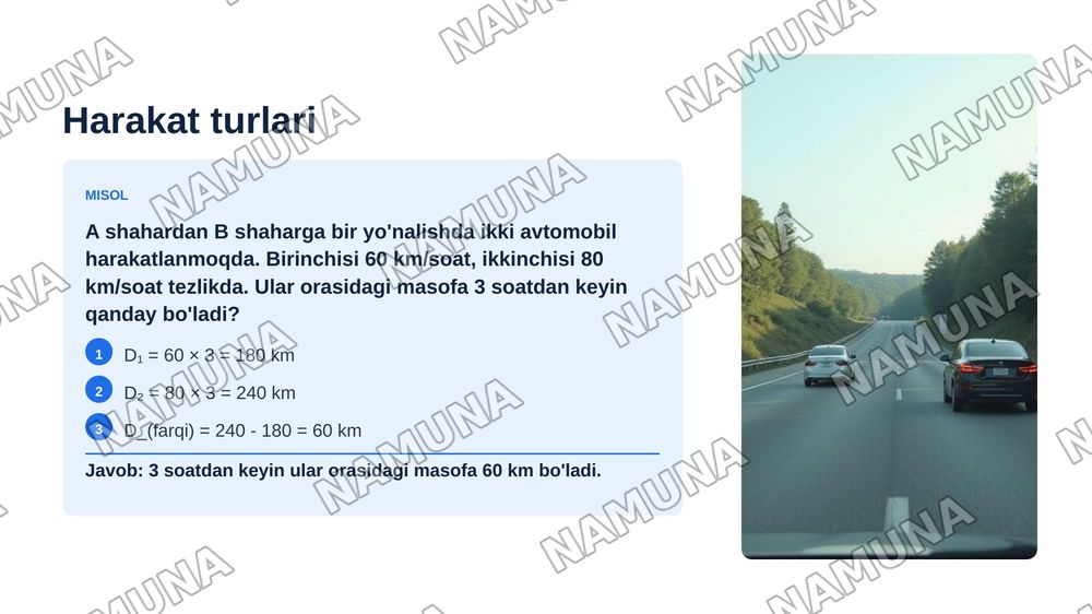 Harakatga doir matnli masalalar. Ishga oid
masalalar.Aralashmaga oid masalalar — zamonaviy taqdimot, 8-slayd