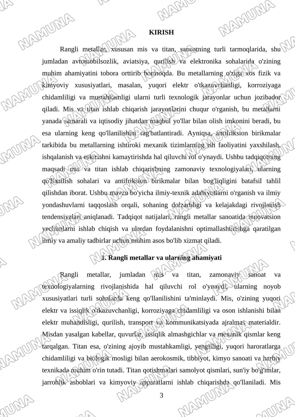 Rangli metallar ishlab chiqarish. Mis, titan ishlab chiqarish jarayonlari. Mis titan va antifriksion birikmalar — referat, 3-varaq