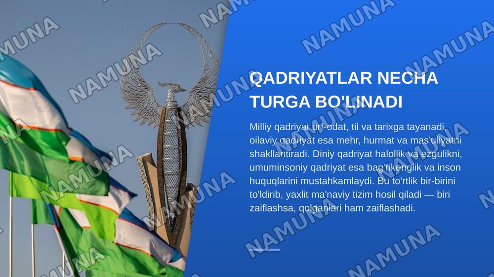 Yurimiz qadriyatlari — zamonaviy taqdimot, 4-slayd