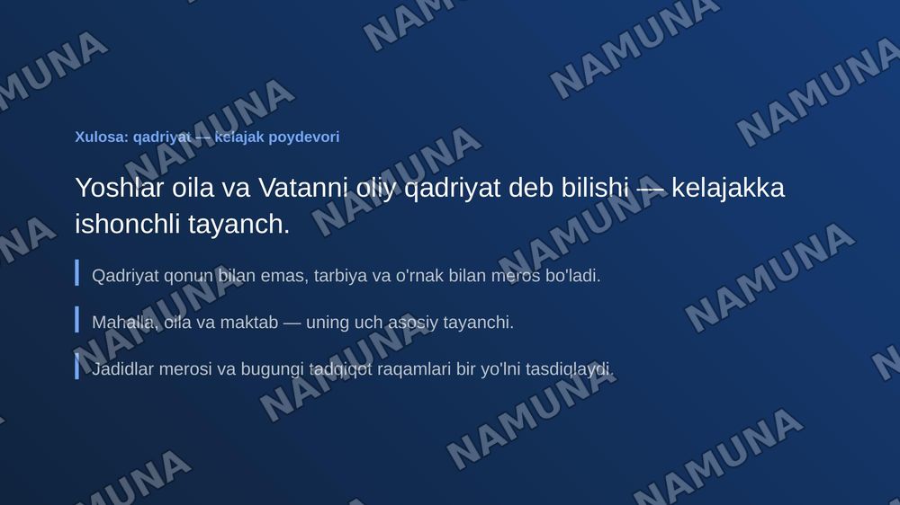 Yurimiz qadriyatlari — zamonaviy taqdimot, 7-slayd