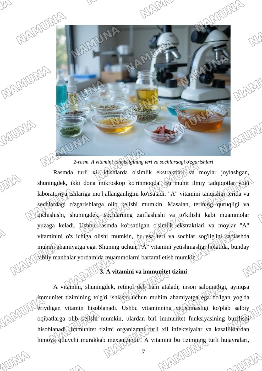 'A' vitamini yetishmaganda nimalar kelib chiqadi — mustaqil ish, 7-varaq