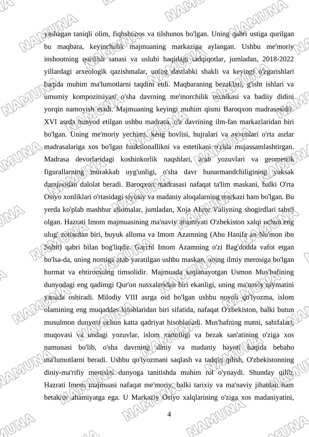 Hazrati Imom kompleksi yodgorligi sizda qanday taassurot qoldirdi mavzusida prezentatsiya tayyorlash. — referat, 4-varaq