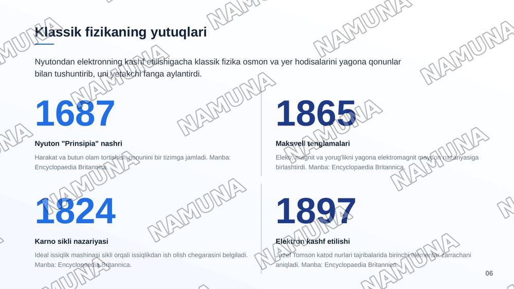 XVI-XX asrlarda fizika fanining evolyutsiyasi. Fundamintal ilmiy izlanishlar va metodologik burilishlar tarixi — zamonaviy taqdimot, 7-slayd