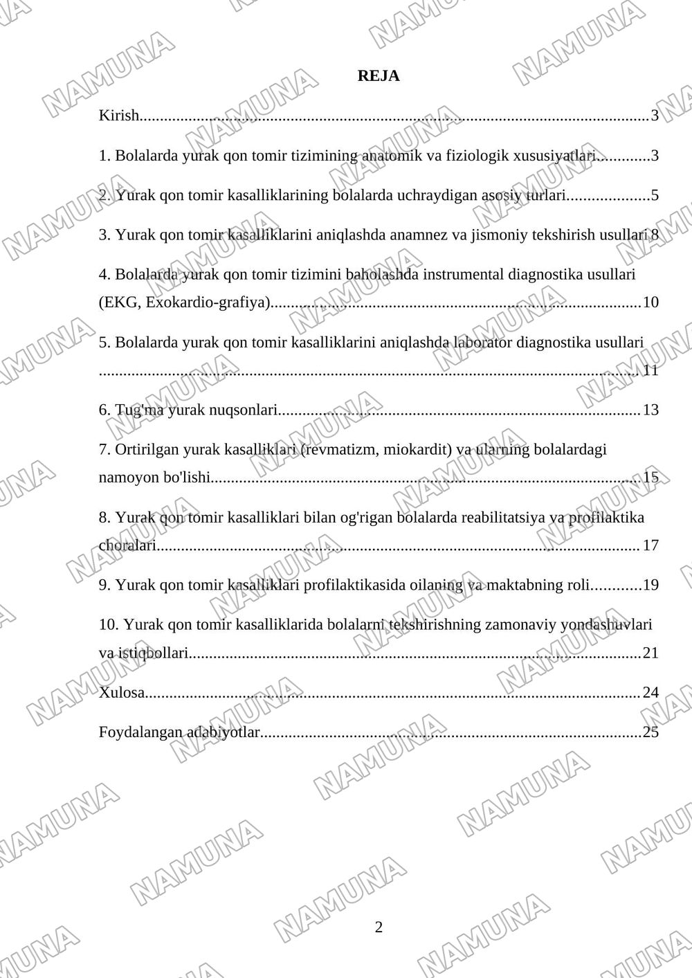 Yurak qon tomir kasalliklarida bolani tekshirish usullari,kasalliklari — mustaqil ish, 2-varaq