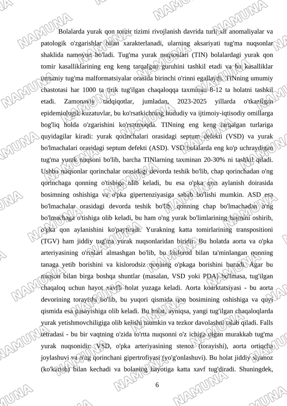 Yurak qon tomir kasalliklarida bolani tekshirish usullari,kasalliklari — mustaqil ish, 6-varaq