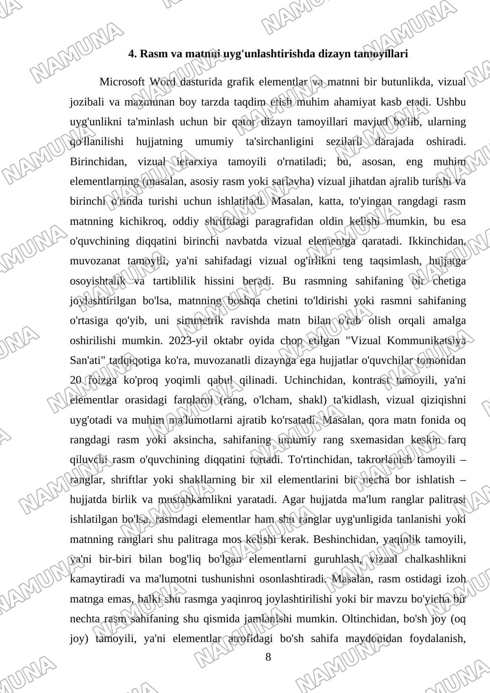 Ms word dasturida, rasmlar va mainline hujjatlar yaratish — referat, 8-varaq
