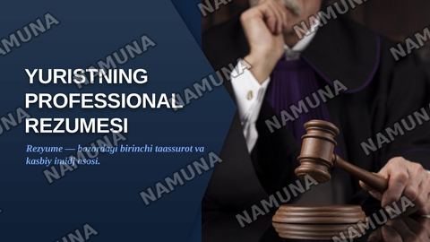 Yuristning profesional rezumesi — zamonaviy taqdimot