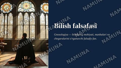 Bilish falsafasi gnosologiya — zamonaviy taqdimot