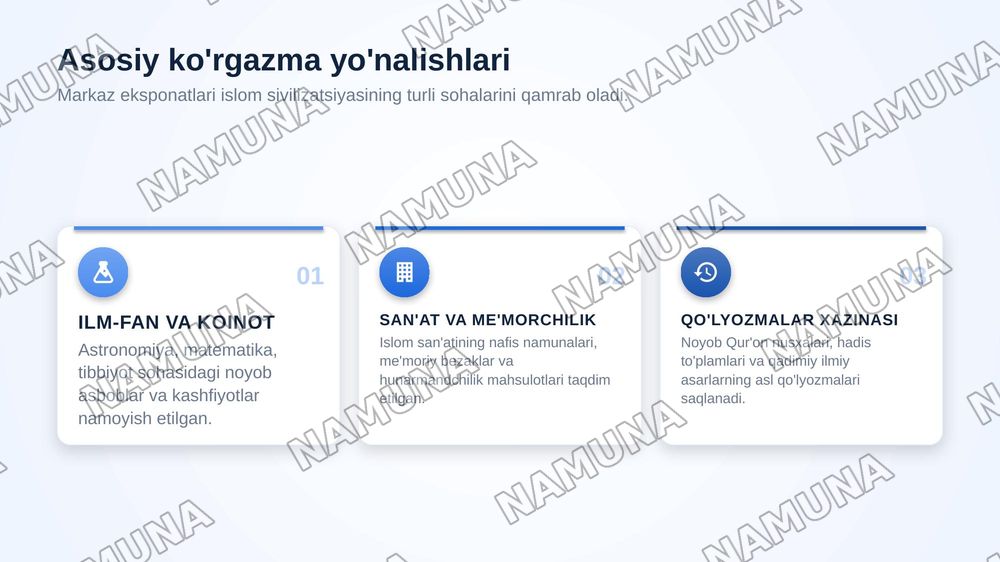 Xalqaro islom sivilizatsiyasi markazi eksponatlari taasurotlari — zamonaviy taqdimot, 4-slayd