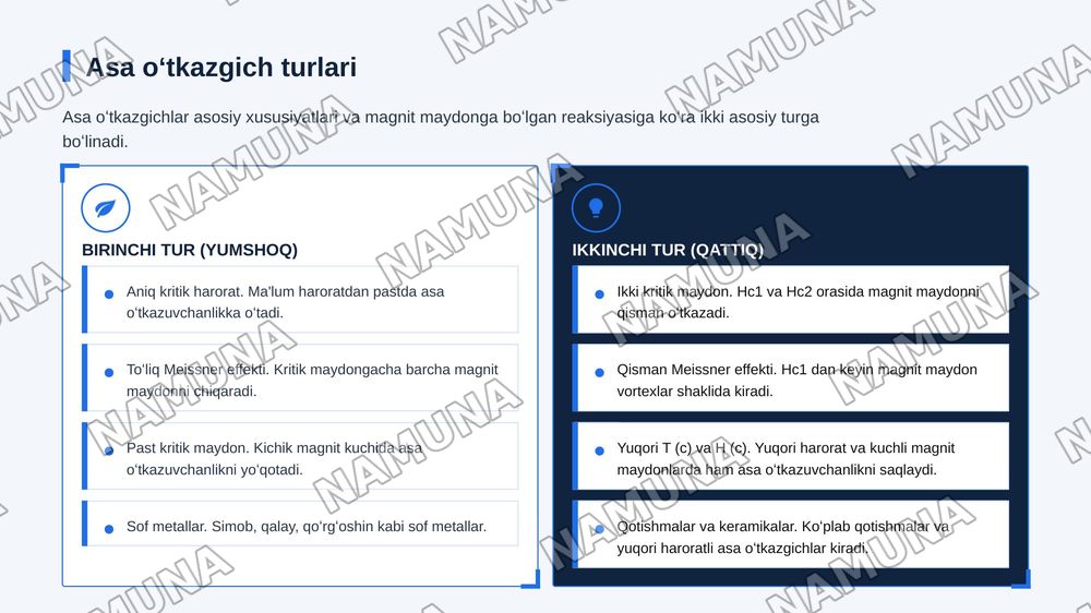 Asa oʻtkazgichlarning kritik temperaturasini aniqlash — zamonaviy taqdimot, 6-slayd