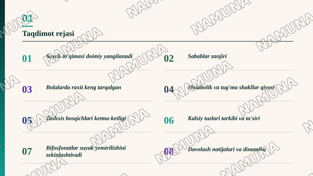 Suyak deformatsiyasi kelib chiqish sababi va kerakli dori vositalar kimyoviy tarkibi — zamonaviy taqdimot, 2-slayd