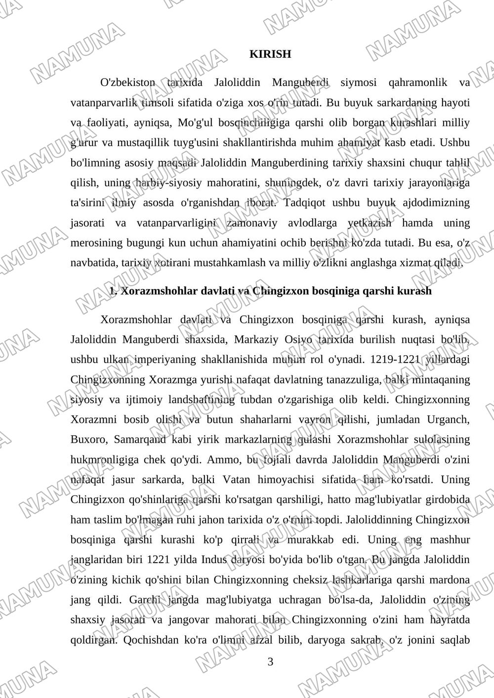 Jaloliddin Manguberdi vatan himoyachisi — mustaqil ish, 3-varaq