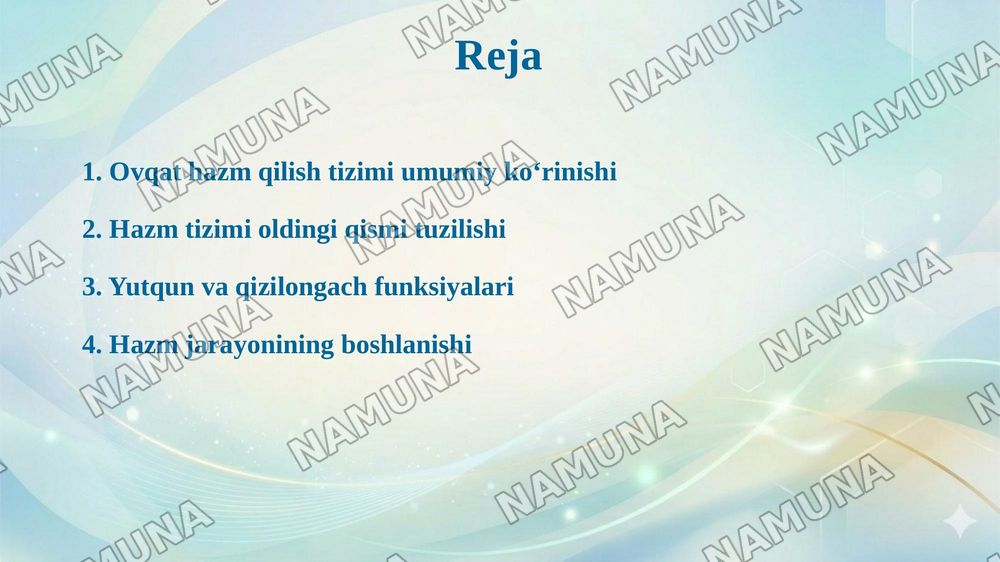 Ovqat hazm qilish sistemasi.Hazm tizimi oldingi qismi.Yutqun.Qizilongach — taqdimot, 2-slayd
