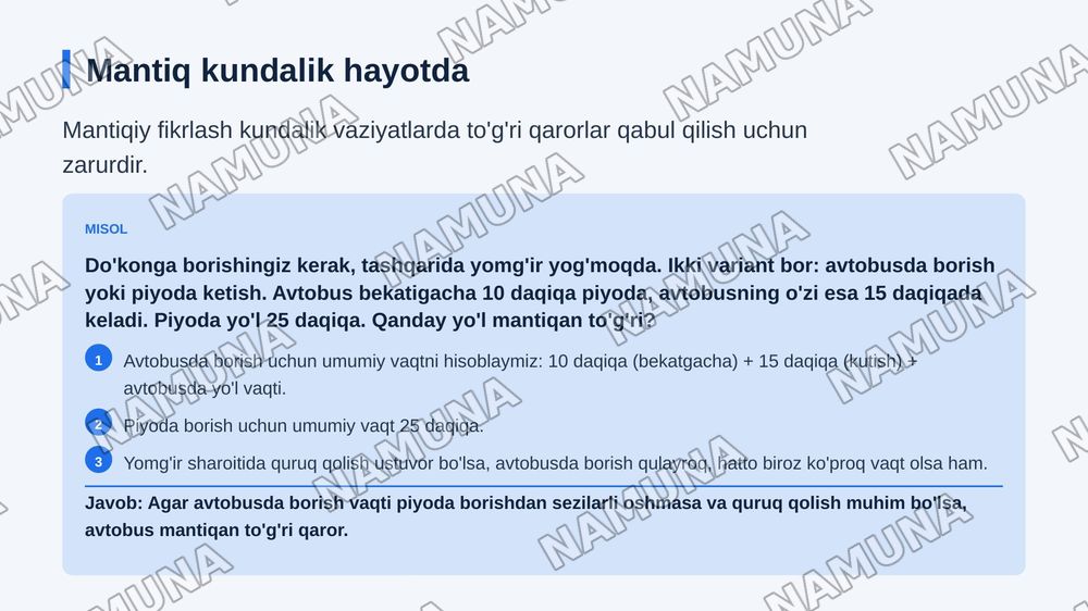 Mantiq — zamonaviy taqdimot, 8-slayd
