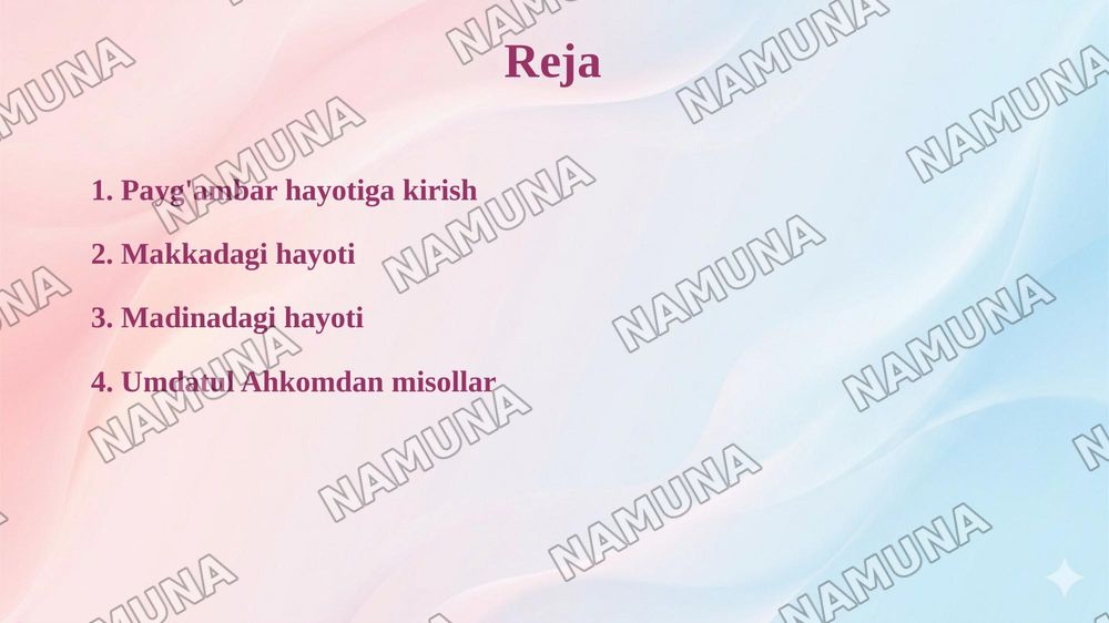 Muhammad sollallohu alayhi vasallam hayoti — taqdimot, 2-slayd