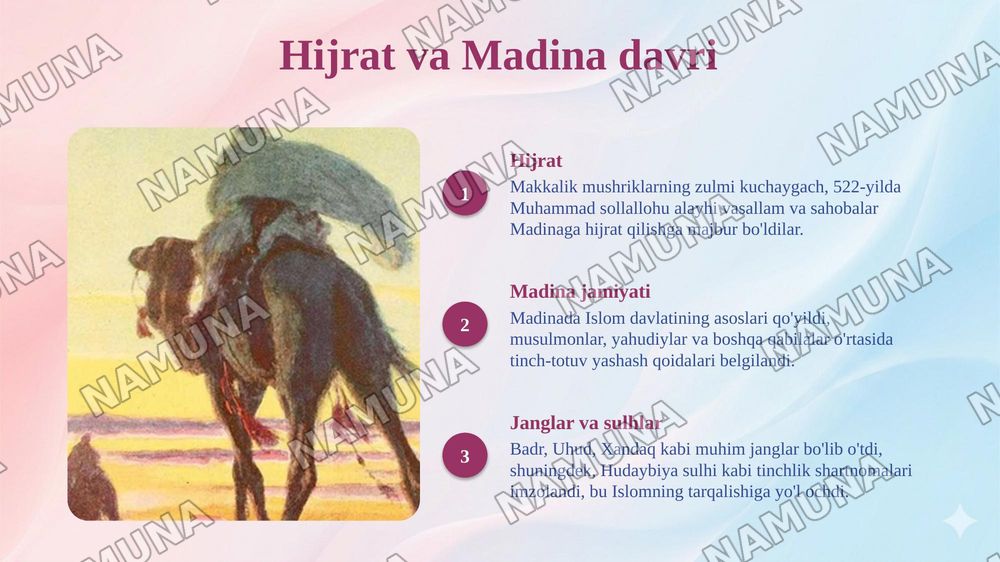Muhammad sollallohu alayhi vasallam hayoti — taqdimot, 6-slayd