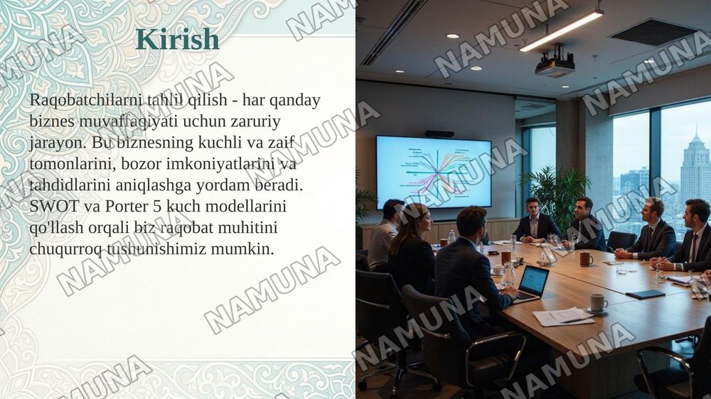 Raqobatchilarni tahlil qilish: SWOT va porter 5 kuch modellarini qoʻllash — taqdimot, 3-slayd