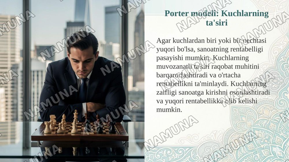 Raqobatchilarni tahlil qilish: SWOT va porter 5 kuch modellarini qoʻllash — taqdimot, 7-slayd
