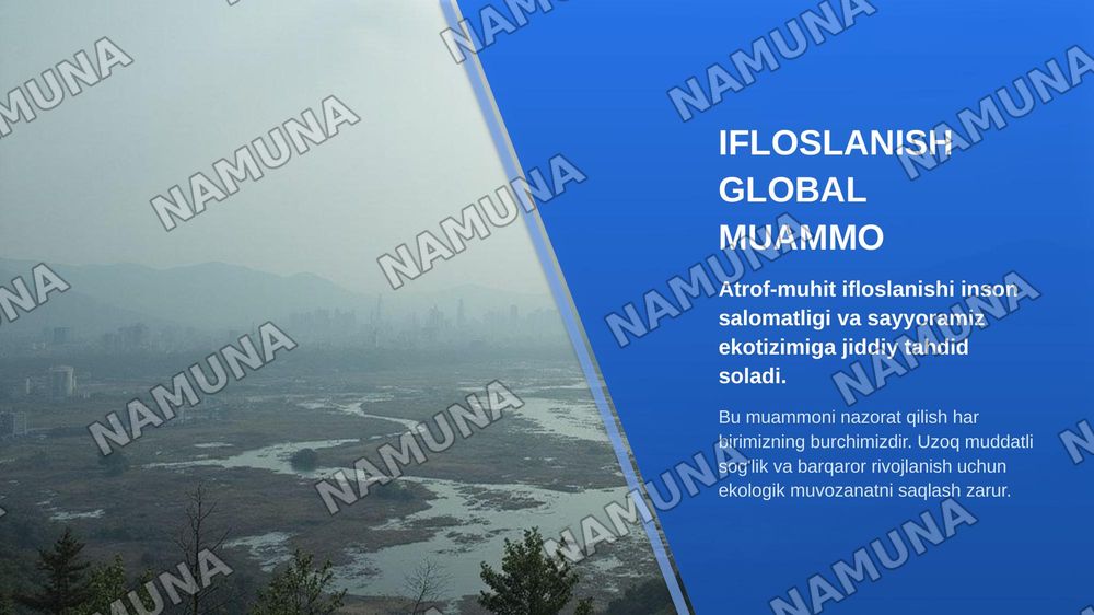 Atrof muhit ifloslanishini nazorat qilish usullari( havo, suv, tuproq) — zamonaviy taqdimot, 3-slayd
