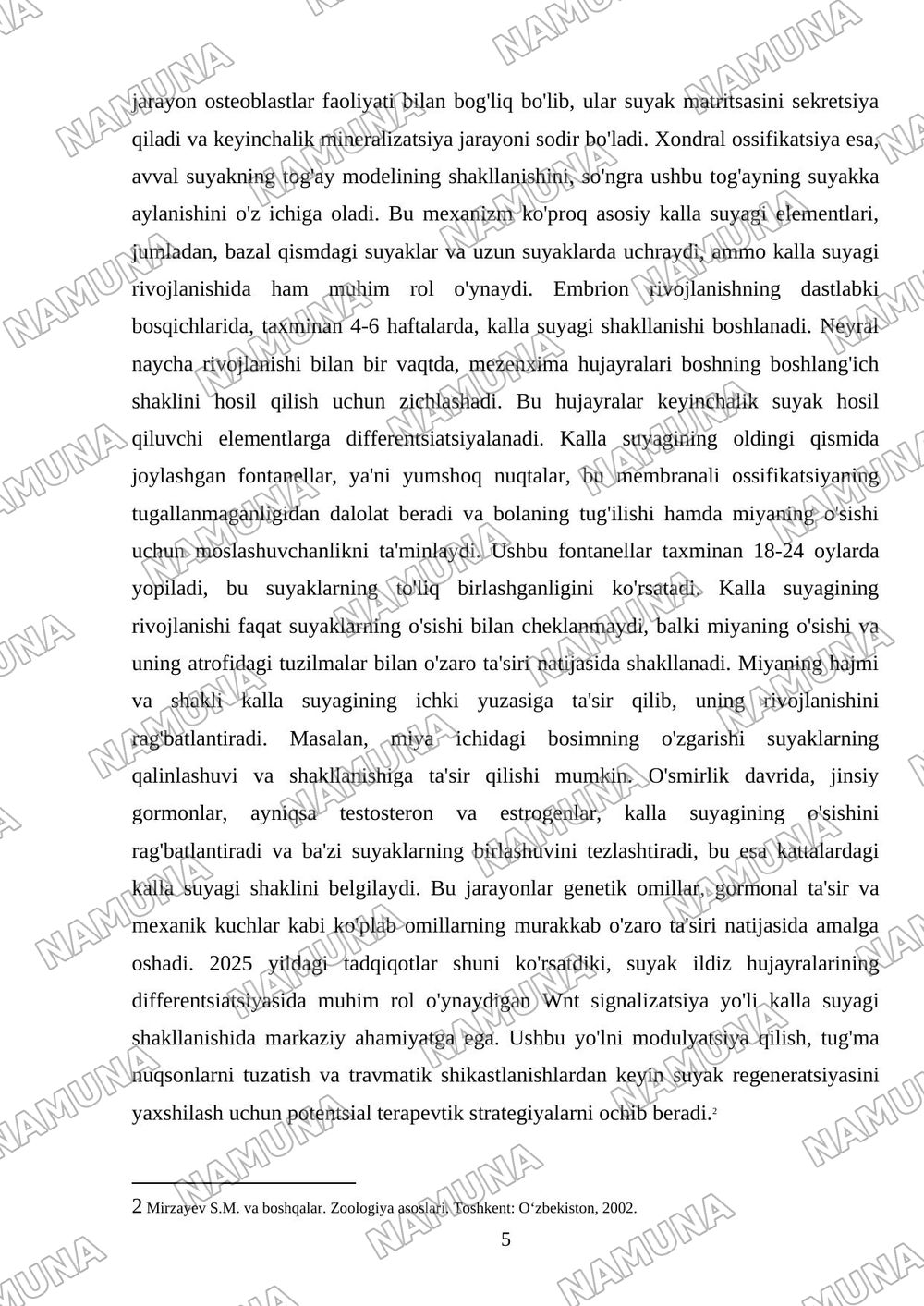 Kalla suyaklari — mustaqil ish, 5-varaq