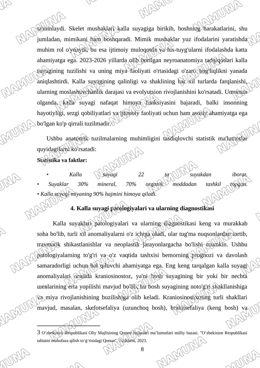 Kalla suyaklari — mustaqil ish, 8-varaq
