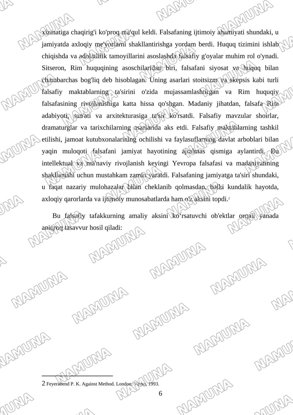 Qadimgi rim da falsafani paydo bolishi — mustaqil ish, 6-varaq