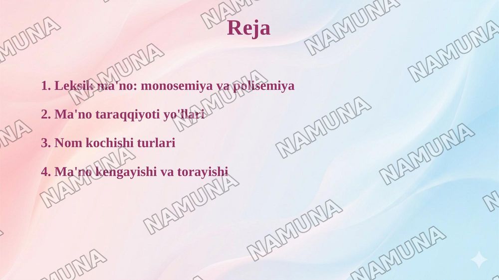 Leksik monosemiya va polisemiya. Leksik ma’no tiplari — taqdimot, 2-slayd