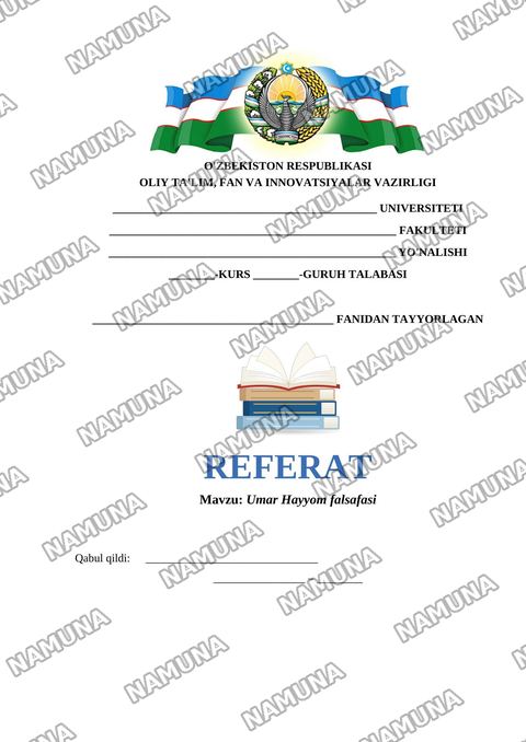 Umar Hayyom falsafasi — referat