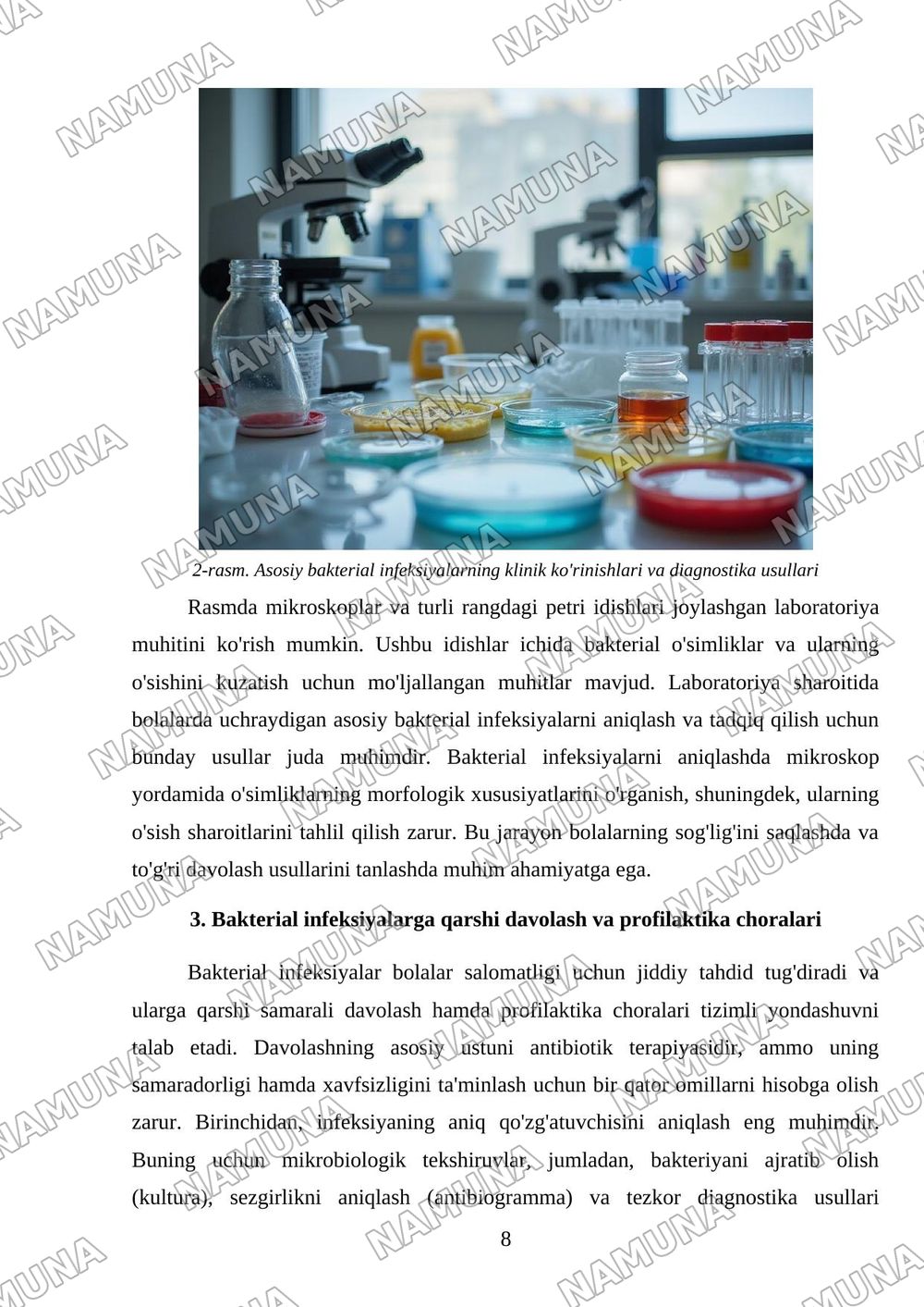Bolalarda uchraydigan asosiy bakterial infeksiyalar — mustaqil ish, 8-varaq