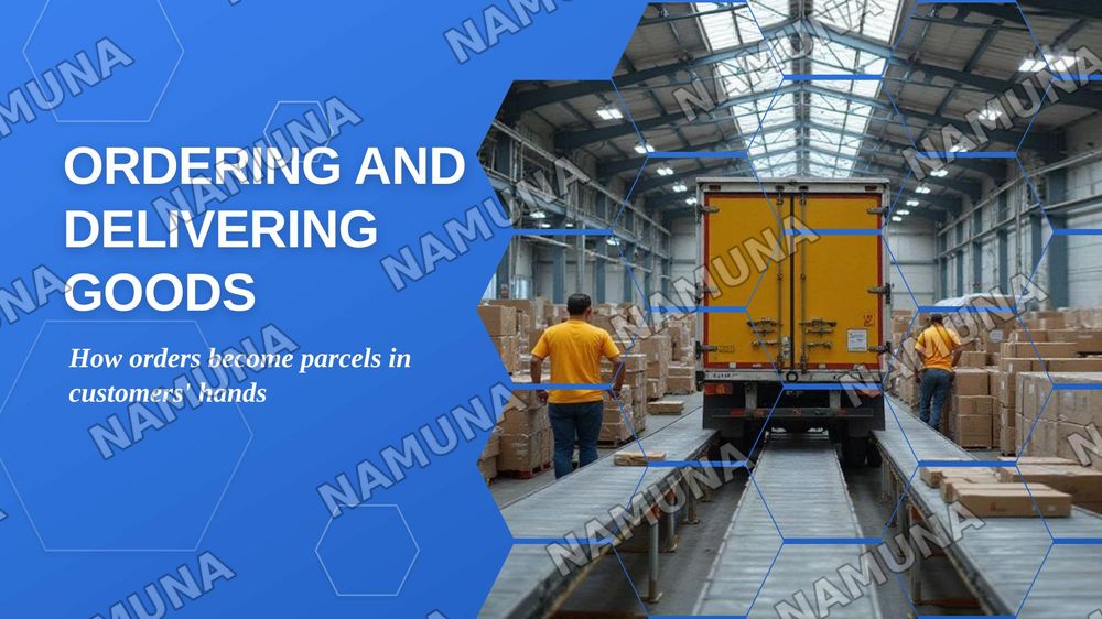 Presenting a process
Vocabulary:Ordery and delivering goods — zamonaviy taqdimot, 1-slayd