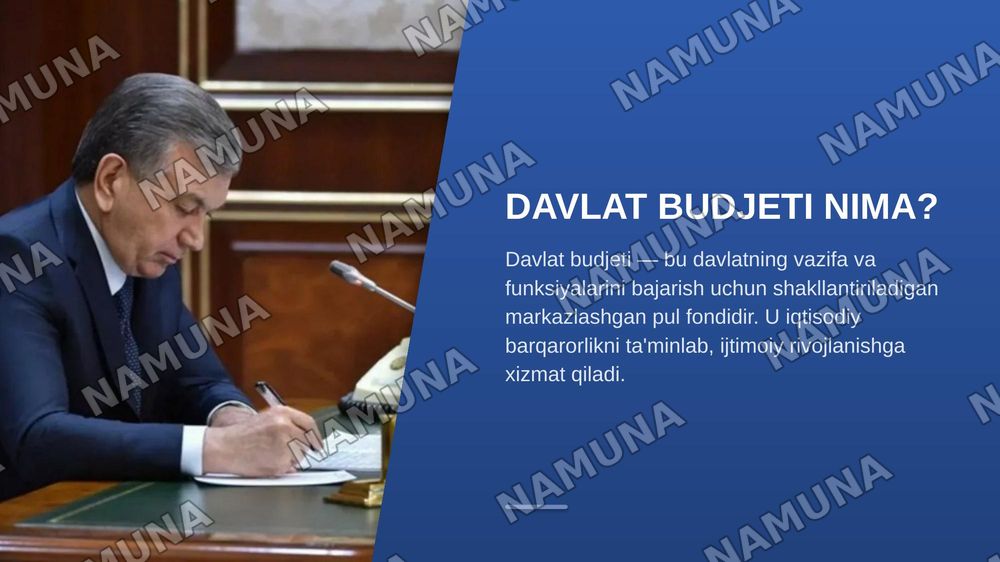 Davlat Budjeti — zamonaviy taqdimot, 3-slayd