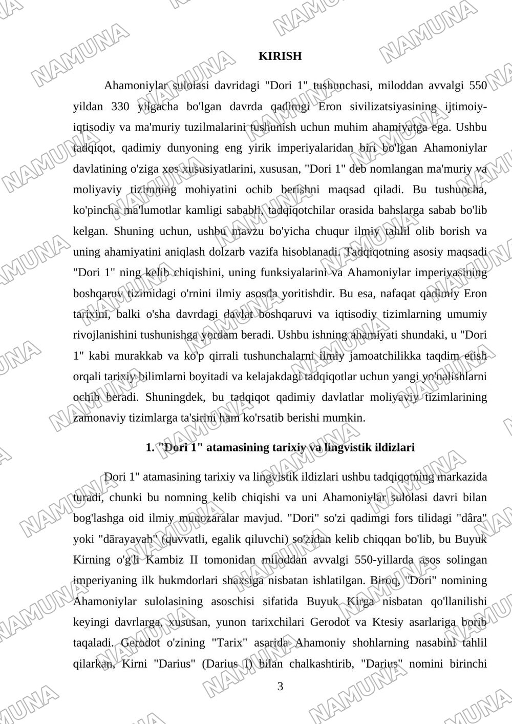 Dori 1 davrida Ahamoniylar sulolasi — mustaqil ish, 3-varaq