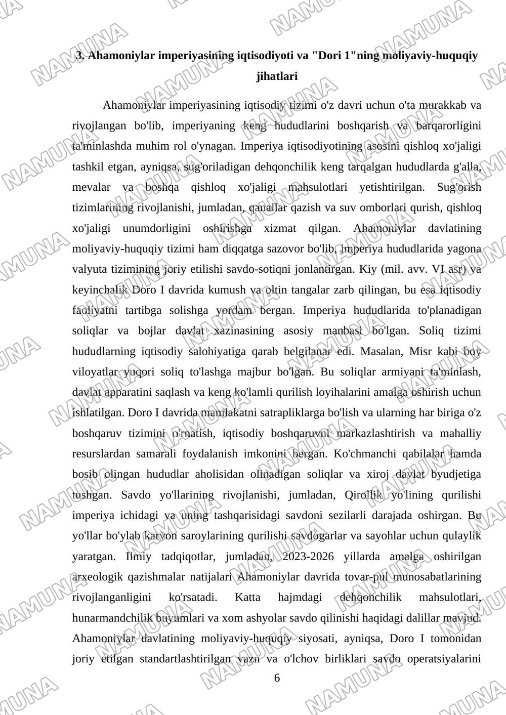 Dori 1 davrida Ahamoniylar sulolasi — mustaqil ish, 6-varaq