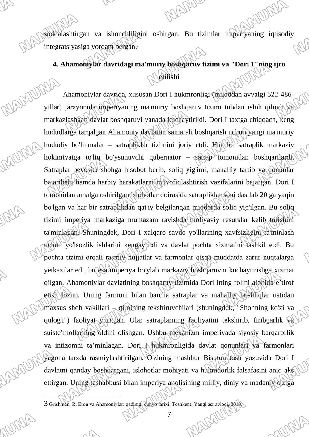Dori 1 davrida Ahamoniylar sulolasi — mustaqil ish, 7-varaq